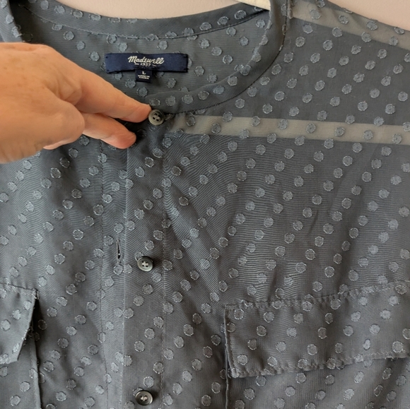 Madewell Blouse L Gray - Picture 7 of 14